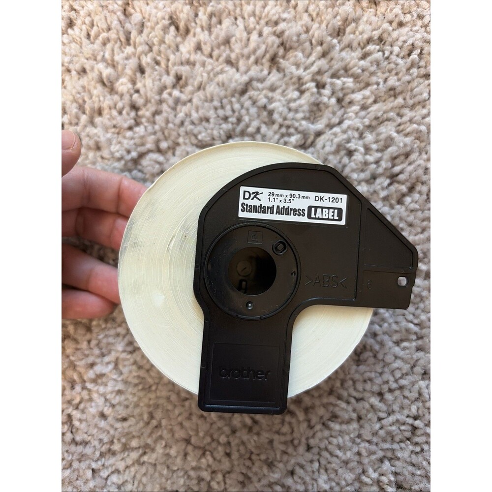 1 Roll Genuine Brother DK-1201 Die-Cut Standard Address Labels (1.1x3.5") for QL